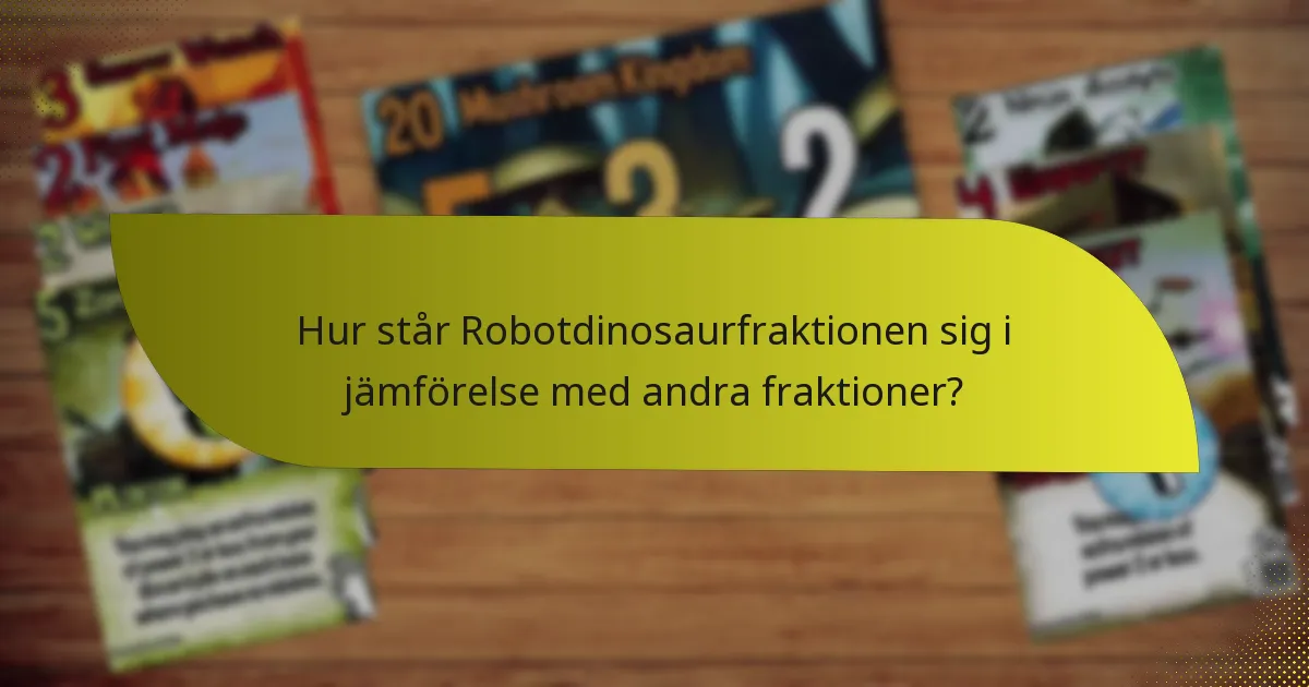 Hur står Robotdinosaurfraktionen sig i jämförelse med andra fraktioner?