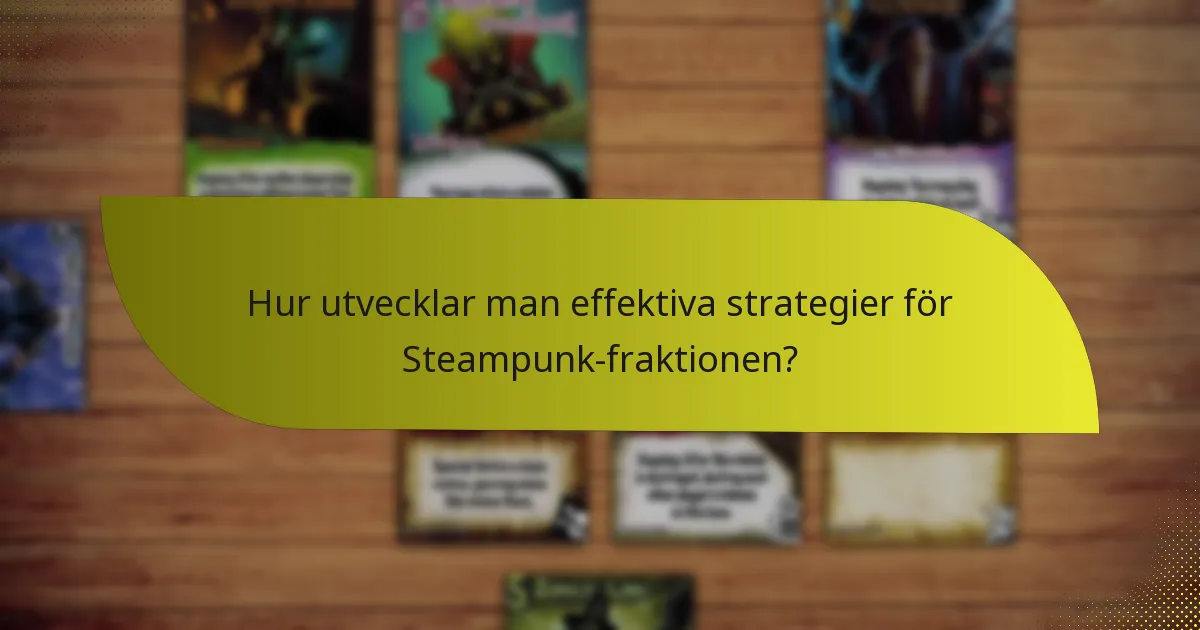 Hur utvecklar man effektiva strategier för Steampunk-fraktionen?