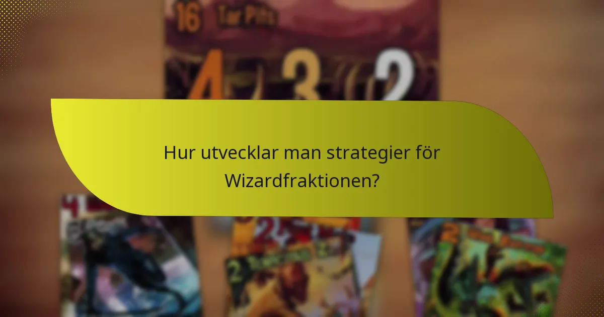 Hur utvecklar man strategier för Wizardfraktionen?