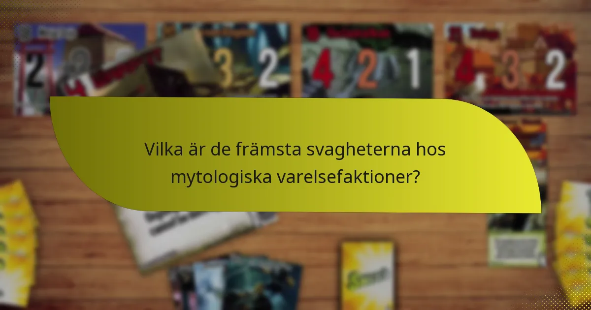 Vilka är de främsta svagheterna hos mytologiska varelsefaktioner?