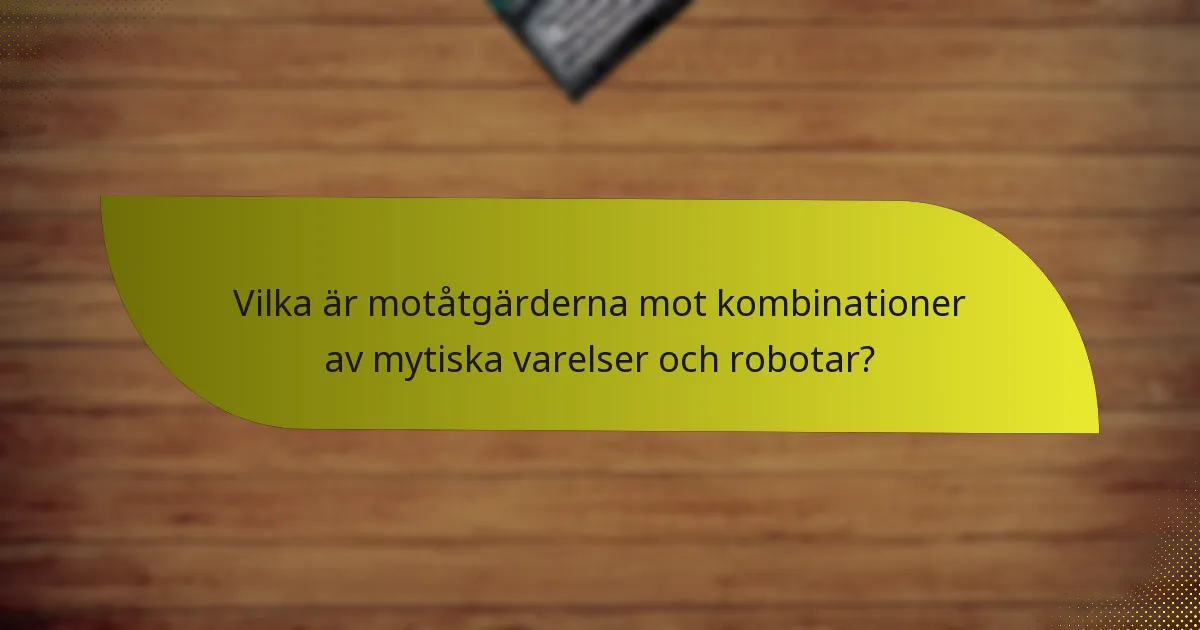 Vilka är motåtgärderna mot kombinationer av mytiska varelser och robotar?