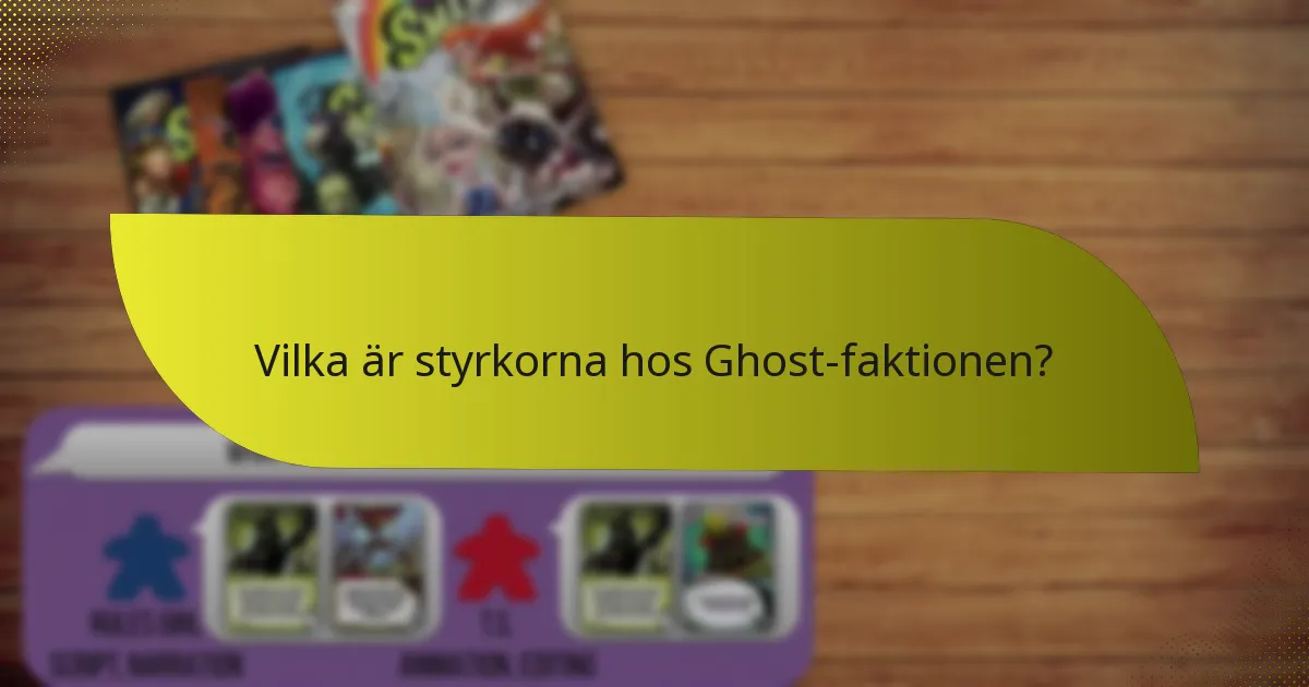 Vilka strategier kan användas med Ghost-faktionen?