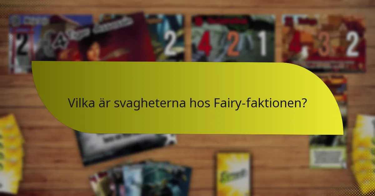 Vilka är svagheterna hos Fairy-faktionen?