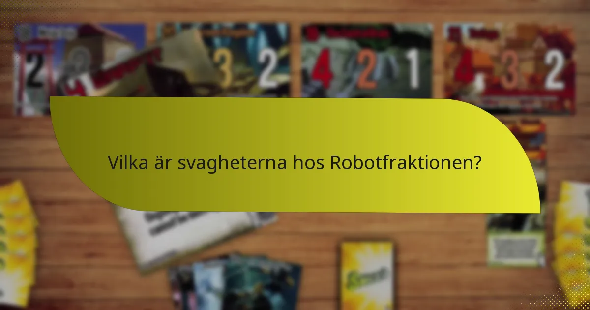 Vilka är svagheterna hos Robotfraktionen?