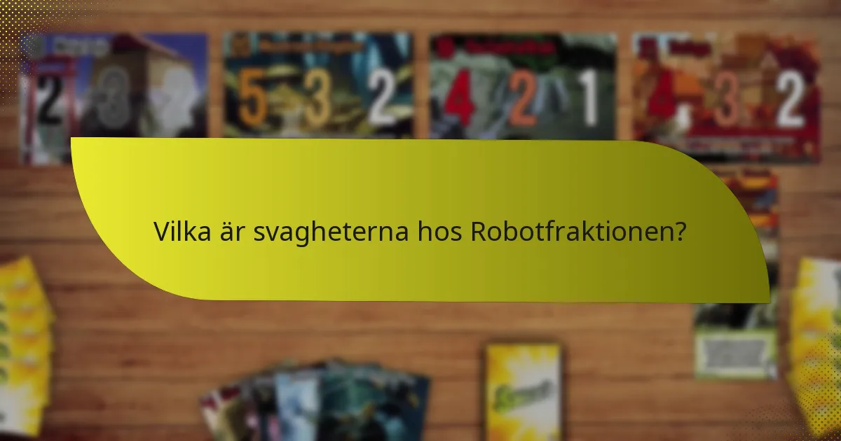 Hur jämför sig Robotfraktionen med andra fraktioner?