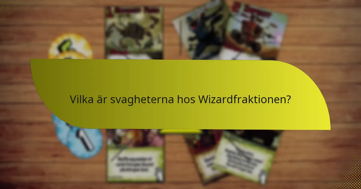 Vilka är svagheterna hos Wizardfraktionen?